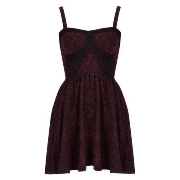 Topshop Burgundy Eyelash Lace Dress ASO Katherine Pierce / Elena Gilbert - Picture 2 of 7